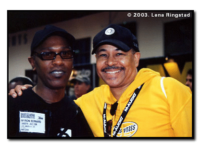 Artist Manager Myron Bernard (L)  with Earth Wind and Fire's Ralph Johnson