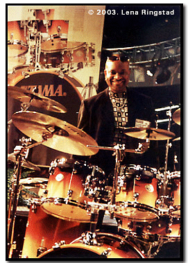 Rayford Griffin behind the Tama Drums